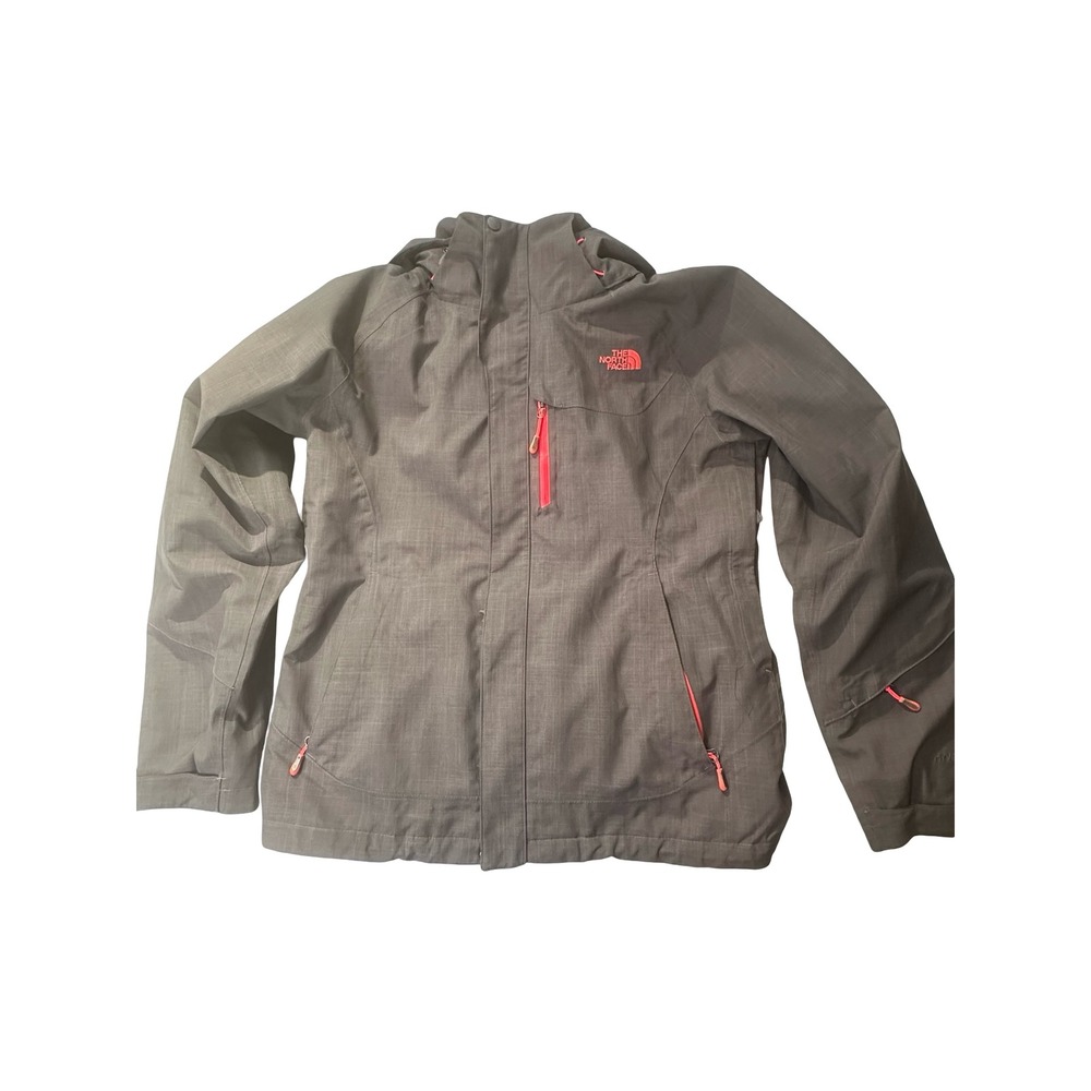 The North Face Womens Gray Pink Hooded Shell Jacket Medium Full Zip A7CP F14 - Picture 5 of 16